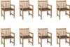 Möbel Gartenstühle 8 Stk. mit Taupe Kissen Massivholz Teak Produktbild-Vorschau 1