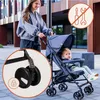 A woman pushing a baby stroller with a baby inside, with close-up insets showing stroller details and a feature icon. Náhled obrázku produktu