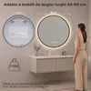 S'AFIELINA Specchio Bagno LED Rotondo 80 cm, Cornice Nera, Anteprima dell’immagine prodotto 2