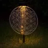 LED Solarleuchte, Lebensblume, silber-antik, rund, H 41 cm Produktbild-Vorschau 3
