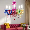 Kronleuchter, Lüster, Kristalle, bunt, 5-flammig, H 128 cm Produktbild-Vorschau 8