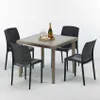 Polyrattan Tisch Quadratisch mit 4 Bunten Stühlen 90x90 Produktbild-Vorschau 1