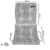 A sketch of a chair cushion with dimensions indicated. Produktbild-Vorschau
