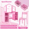 COSTWAY Kinder Schminktisch & Stuhl Set, 2-in-1 Prinzessin Produktbild-Vorschau 7