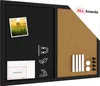 Kombitafel Kork / schwarz magnetisch 60x40 Holzrahmen Produktbild-Vorschau 1