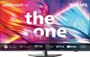 A Philips Ambilight TV with the text 'the one' displayed prominently on the screen, along with various logos and feature indicators at the bottom. Produktbild-Vorschau