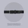 A close-up of a black braided belt with a silver buckle, presented within a gray circle against a light gray background. Text is visible below the circle. Produktbild-Vorschau