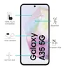 A smartphone screen protector with feature callouts. Produktbild-Vorschau