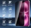 A screen protector is shown applied to a pink smartphone, with feature icons and text displayed on the left side. Produktbild-Vorschau