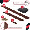 A flat lay image showing components of a wooden raised garden bed kit, including wooden planks, screws, and a dark fabric cover, along with instructional graphics and text. Podgląd zdjęcia produktu