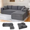 A collage of images showing a sectional sofa in a living room setting and two separate views of the sofa components. Produktbild-Vorschau