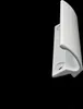 A white balcony door handle is shown against a black background. Produktbild-Vorschau