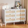 FCH Commode 6 tiroirs en rotin, commode boho pour chambre à Voir les images du produit 1