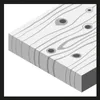 An isometric view of a gray wooden plank with visible wood grain and knot details. Anteprima dell’immagine prodotto