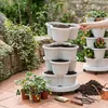 Tour à plantes Relaxdays, jardin vertical, empilable, sur Voir les images du produit 2