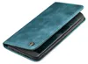 A teal flip cover case for a Samsung Galaxy S7 edge phone, shown from a diagonal angle with the cover partially open. Produktbild-Vorschau