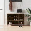 vidaXL schoenenrek, gerookt eikenfineer, 100x35x70 cm, Productafbeelding-voorbeeld 2