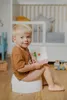 A young child sits on a potty in a nursery, holding a book. Náhľad obrázku produktu