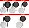 A collection of Tefal frying pans and a wok, displayed from top and bottom views. Produktbild-Vorschau