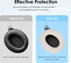 A comparison image showing headphones before and after using protective covers. Náhľad obrázku produktu