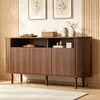 Merax Sideboard mit 3 Wellentüren und Massivholzbeine, Produktbild-Vorschau 2