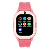 A pink smartwatch with a black screen displaying various app icons. Produktbild-Vorschau