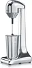 A silver electric drink mixer with a stainless steel cup. Produktbild-Vorschau