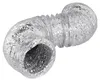 A flexible, silver-colored aluminum dryer vent hose is shown bent in a curve against a white background. Produktbild-Vorschau