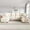 Modulares Chenille U-Form Sofa mit Stauraum, klappbarer Produktbild-Vorschau 5