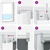 A series of diagrams illustrating the installation steps for a roller blind. Náhled obrázku produktu