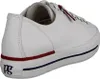A side view of a white leather sneaker with red and blue accents. Produktbild-Vorschau