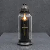 Schwarze LED-Kerze mit Kreuz und Flammeneffekt, Produktbild-Vorschau 6