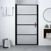 vidaXL Porta doccia in vetro temperato opaco 91x195 cm nero Anteprima dell’immagine prodotto 2