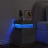 vidaXL Nachttisch mit LED-Leuchten Betongrau 35x39x55 cm Produktbild-Vorschau 4