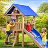 Ersatzdach 125x204 cm Sonnendach Spielturm Blau PE Dach Produktbild-Vorschau 6
