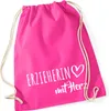 Huuraa Turnbeutel Erzieherin mit Herz 12 Liter Fuchsia Produktbild-Vorschau 1