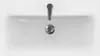 A top-down view of a white ceramic sink with a chrome faucet and drain. Produktbild-Vorschau