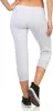 Damen Jogginhose 3/4 Sport-Hose Baumwolle mit Tasche; Grau Produktbild-Vorschau 6