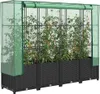 vidaXL Hochbeet mit Gewächshausabdeckung Rattanoptik Produktbild-Vorschau 2