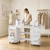 HOMCOM Klappbarer Nähtisch mit 2 Magnettüren und 4 Boxen, Produktbild-Vorschau 2