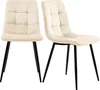 Two beige dining chairs with black legs are shown against a white background. Produktbild-Vorschau