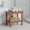 Pouf da bagno Relaxdays in bambù, con ripiano, A x L x P: Anteprima dell’immagine prodotto 2