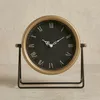 Goldene Tischuhr auf Metallständer KORA, Ø 21 cm Produktbild-Vorschau 4
