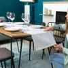 UnboxG Tischläufer Weiß 30x120 cm, Leinenoptik, Produktbild-Vorschau 2