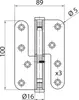 Scharnier MHA478 100x89 Edelstahl matt, rechts Produktbild-Vorschau 2