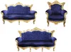 Casa Padrino Barock Wohnzimmer Set Royal Blau / Gold - 3er Produktbild-Vorschau 1