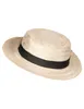 Cappello di paglia accessorio per costume crema-nero - Anteprima dell’immagine prodotto 2