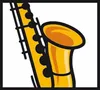 A close-up illustration of a saxophone. Podgląd zdjęcia produktu