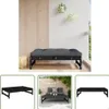 The Living Store Gartenhocker Schwarz 120x80 cm Massivholz Produktbild-Vorschau 1