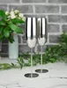 2 Sektgläser 270ml Edelstahl Silber Sektkelche Champagner Produktbild-Vorschau 4